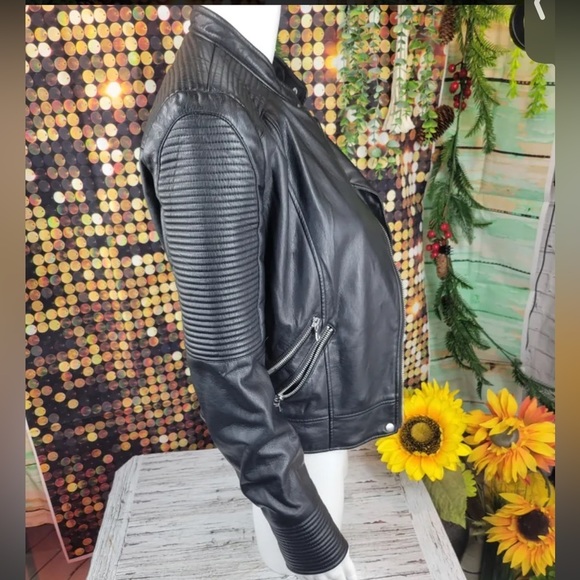 ZARA Faux Leather Moto Jacket, Biker Jacket - Picture 4 of 8